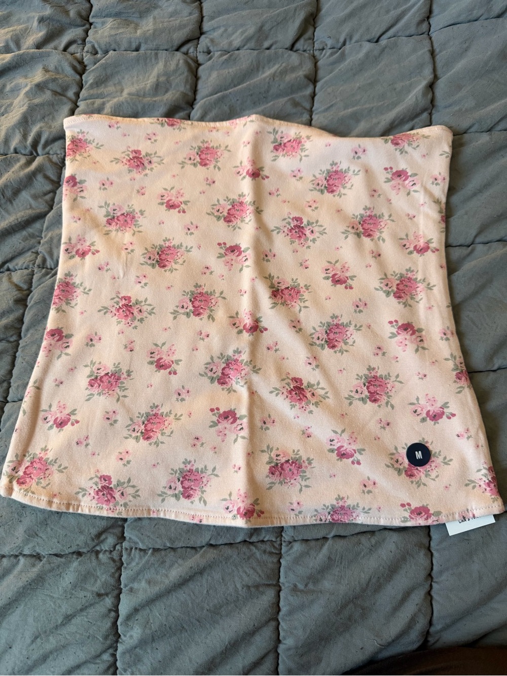 Floral Tube Top in Light Pink - Women's Crop Top